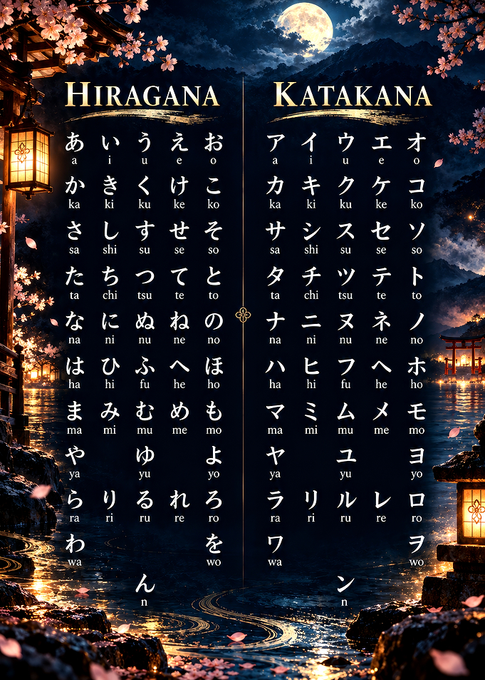 Japanese Hiragana and Katakana Chart