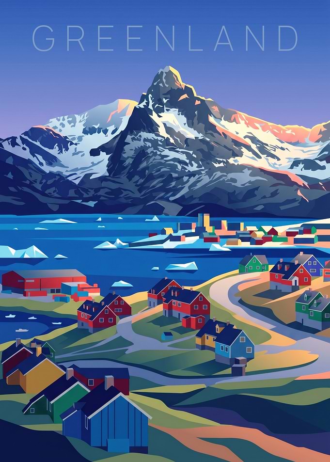Greenland Travel Poster Landscape