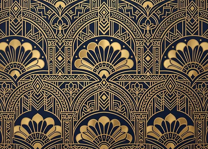 Art Deco Gold and Navy Pattern