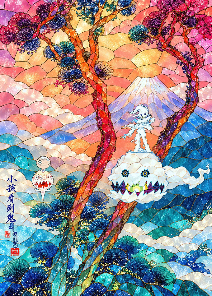Kanye West Kids See Ghosts Stained Glass Art