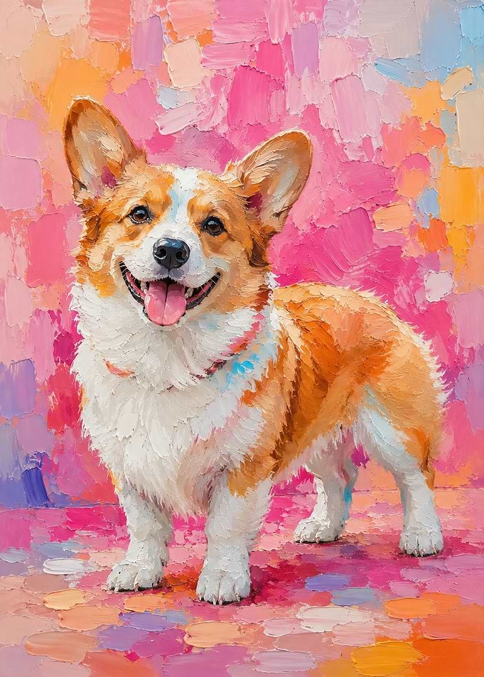 Impressionist Corgi Painting