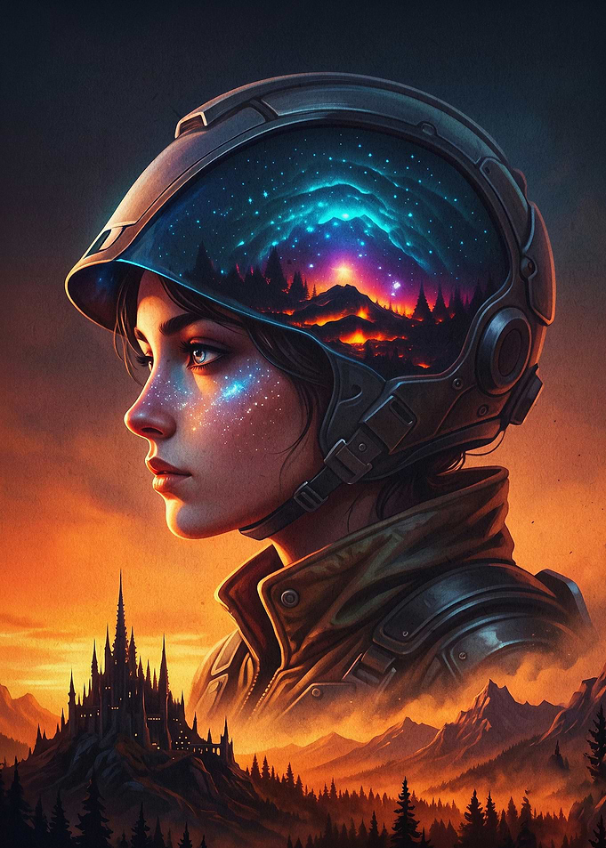 Astronaut Galaxy Fantasy Art