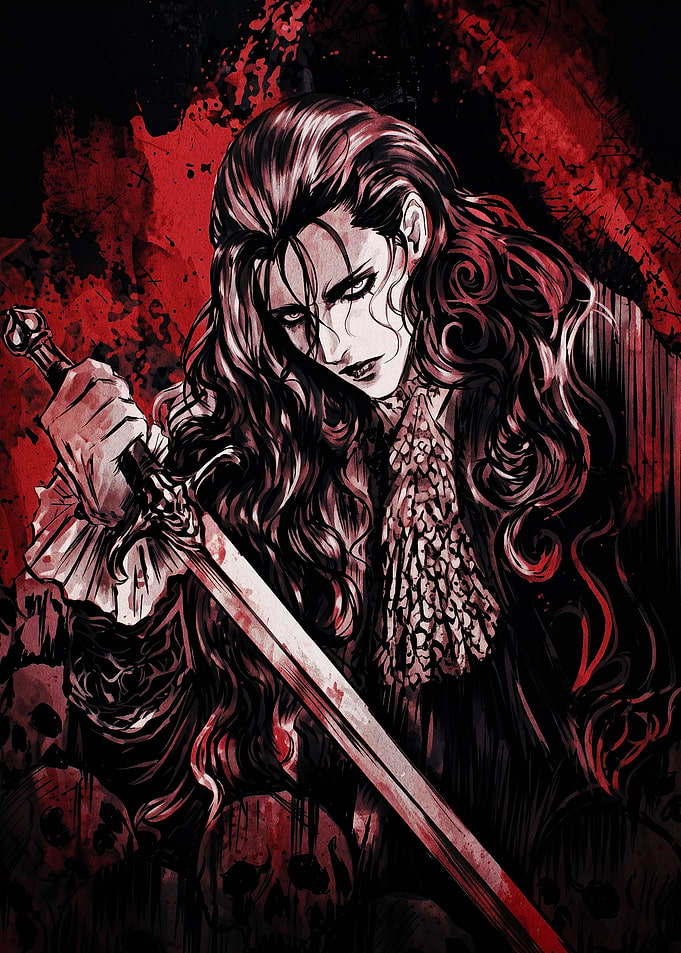Gothic Vampire Warrior with Sword