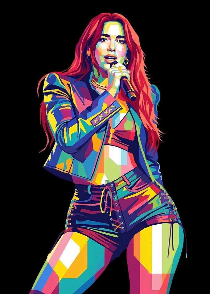 Dua Lipa Pop Art Portrait