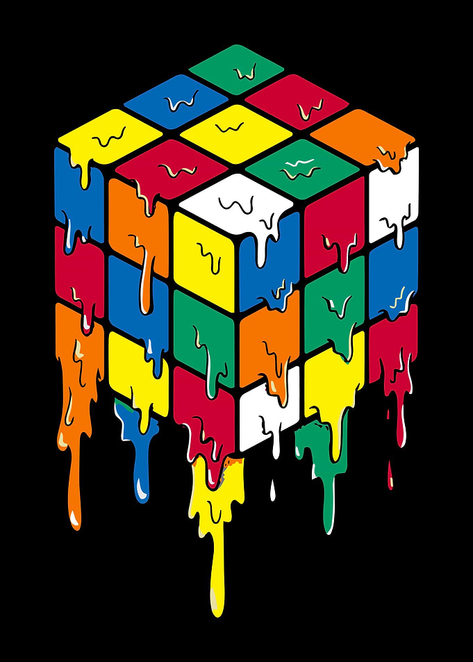 Melting Rubik's Cube Pop Art