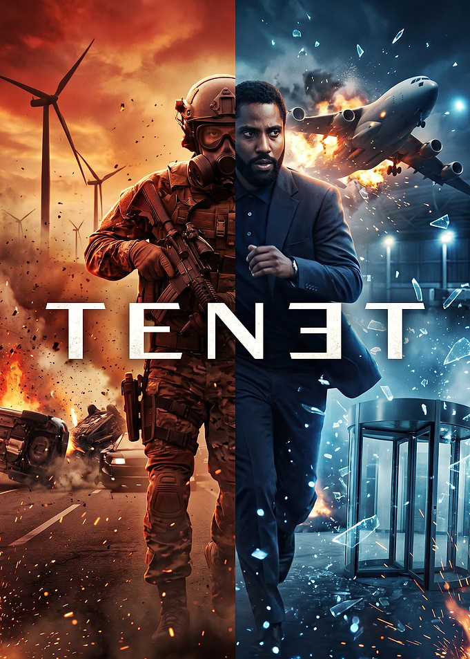 Tenet Movie Poster Split Design