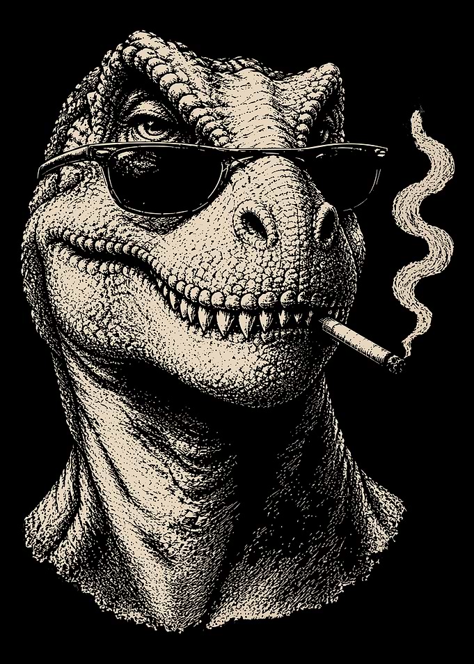 Cool Smoking T-Rex Portrait