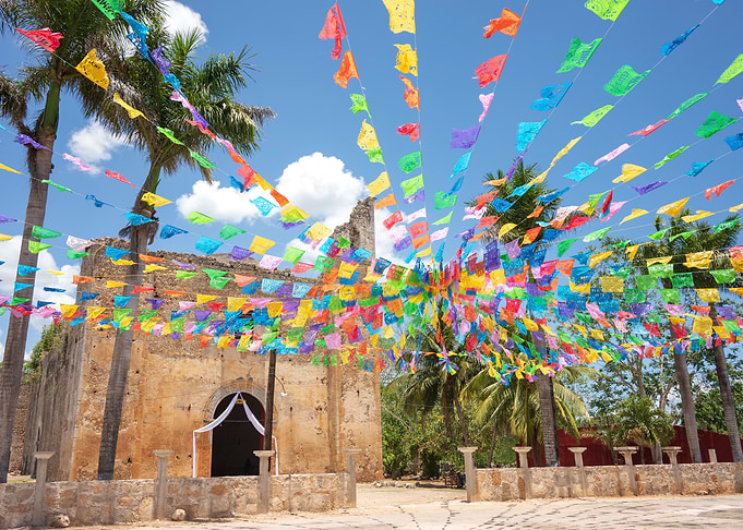 Festive Papel Picado at Ancient Ruins