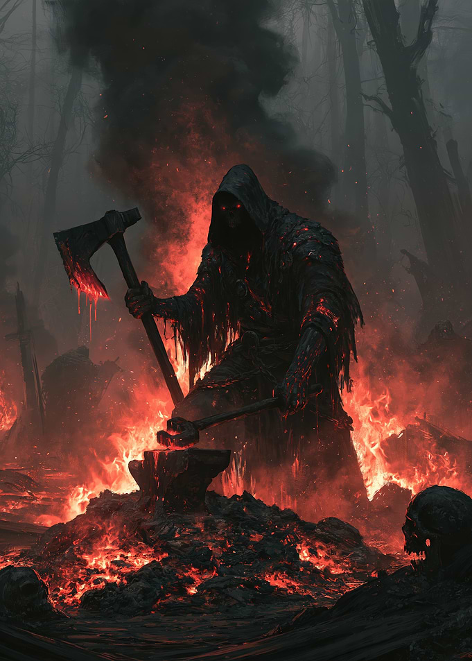 Dark Fantasy Blacksmith in Hellfire