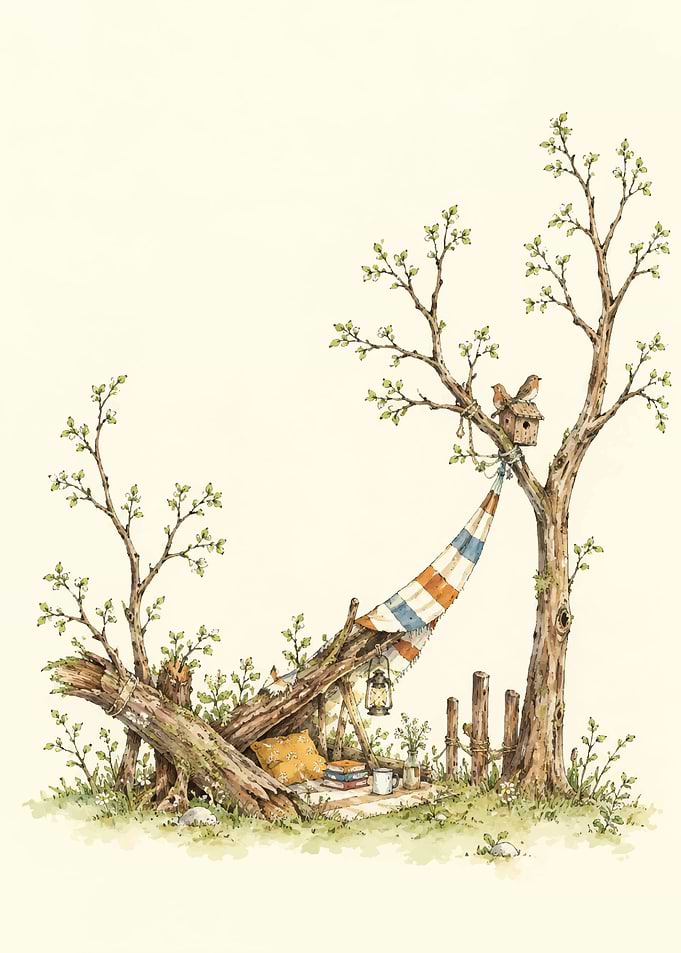 Cozy Woodland Hideaway Illustration