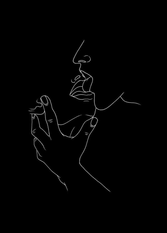 Minimalist Line Art of Sensual Gesture