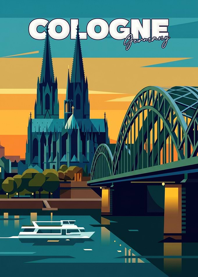 Cologne Germany Travel Poster