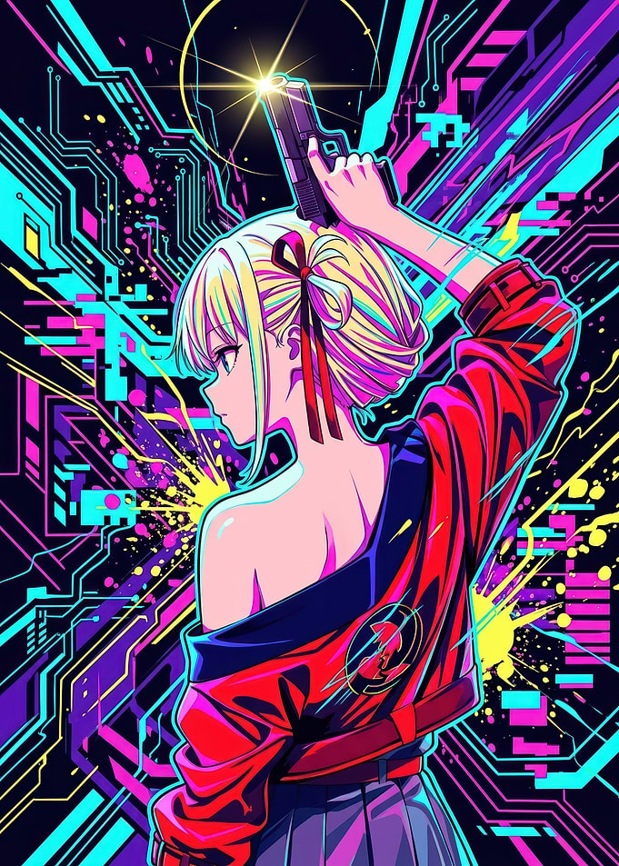 blonde Girl with Gun