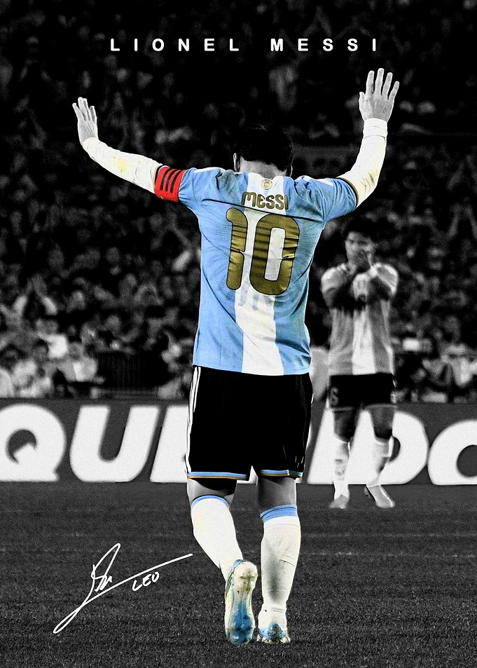 Lionel Messi Argentina Jersey Poster