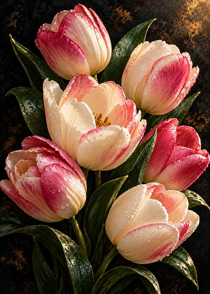 Elegant Pink and White Tulip Bouquet