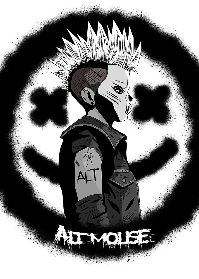 Alt Mouse Punk Character Illustration