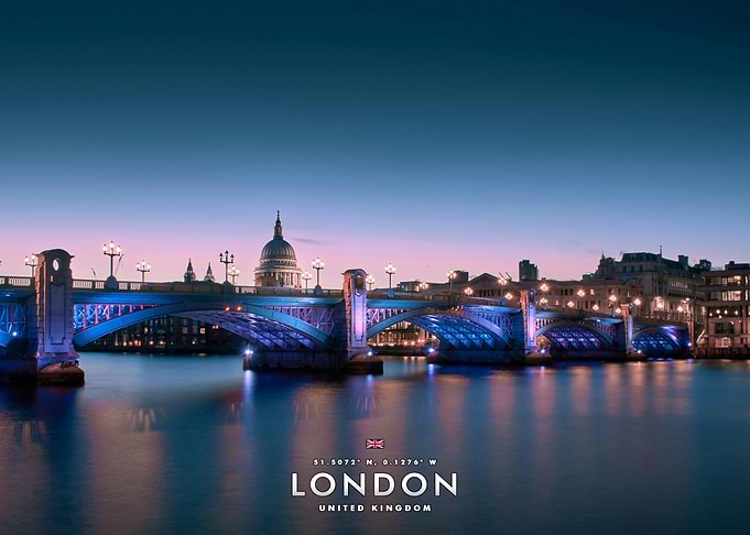 London Blackfriars Bridge at Twilight