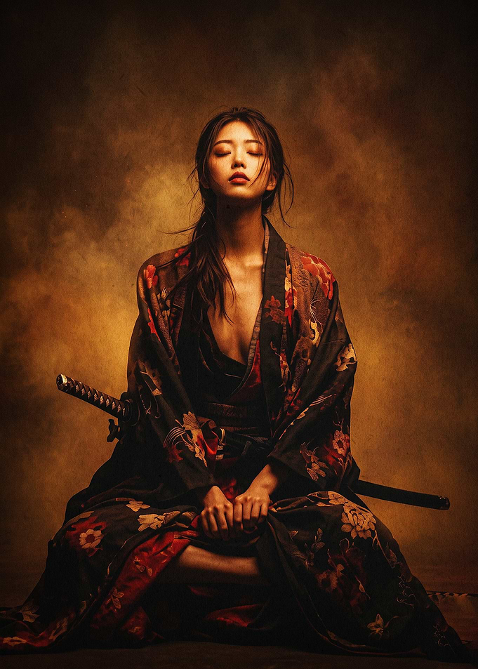Samurai Woman Portrait Art