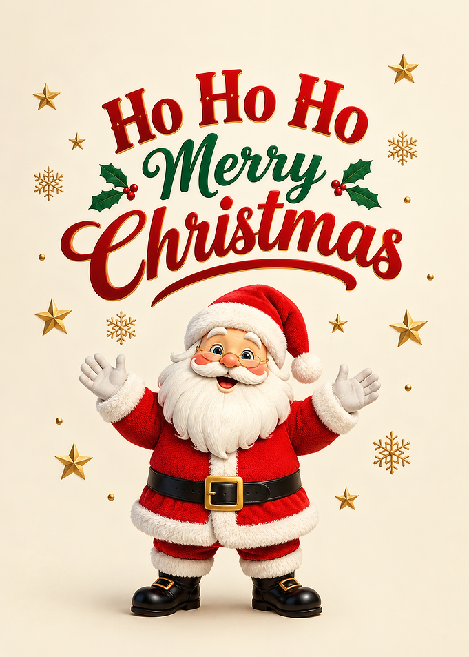 Cheerful Santa Claus Christmas Greeting