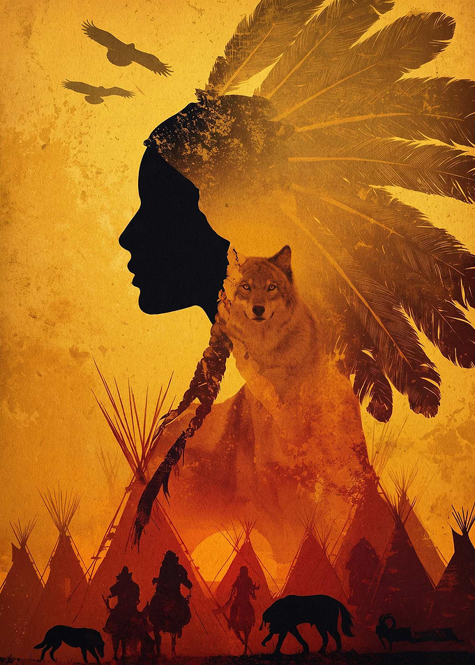Native American Wolf Spirit Art