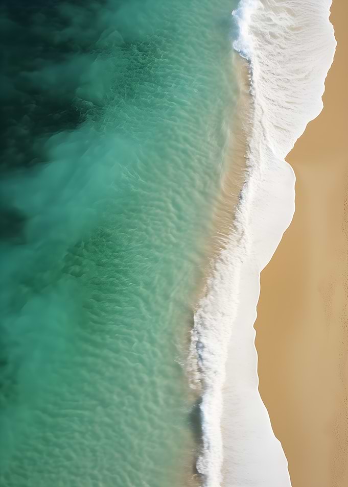 Aerial View of Tropical Beach Shoreline