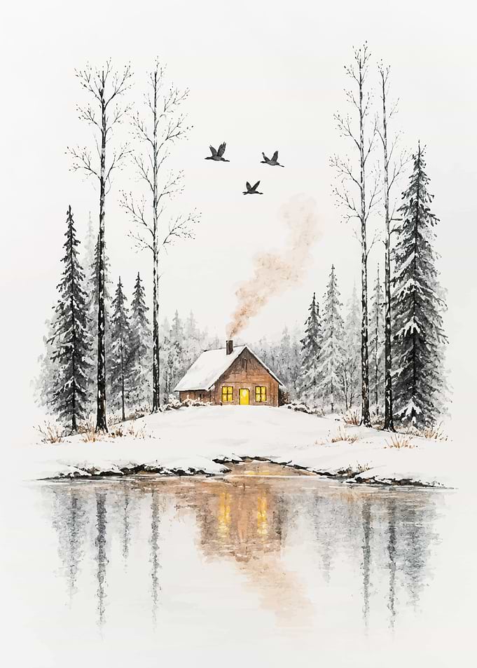 Cozy Winter Cabin by the Lake