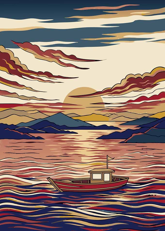 Golden Seto Sunset – Serenity on the Inland Sea
