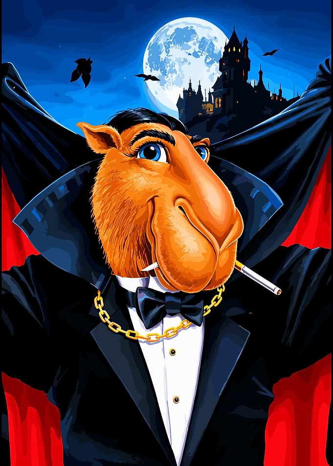 Camel Dracula Vampire Illustration
