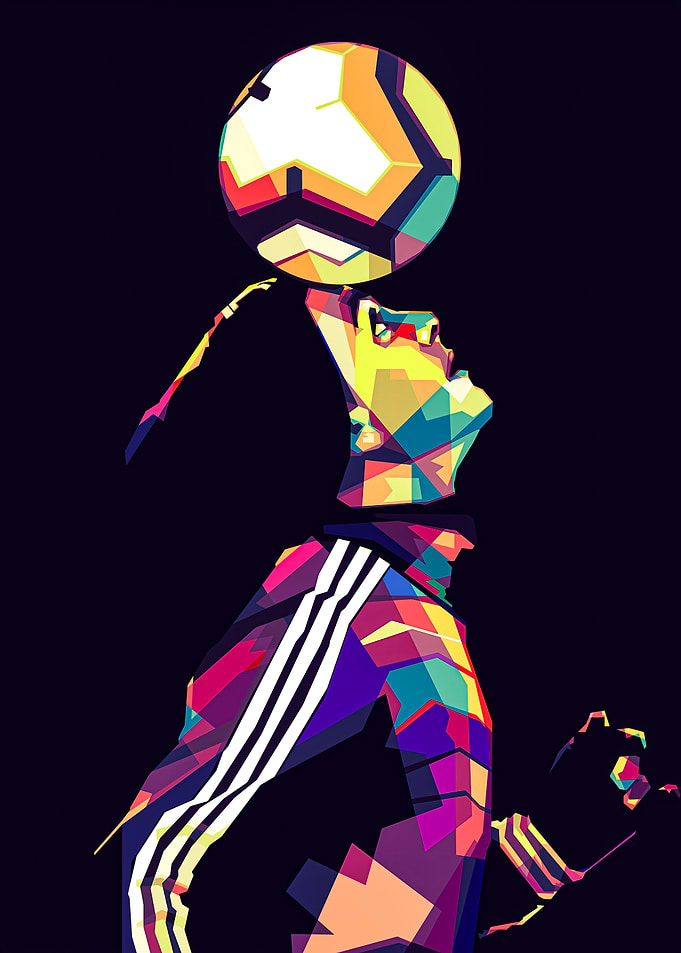 Colorful WPAP Soccer Player Portrait