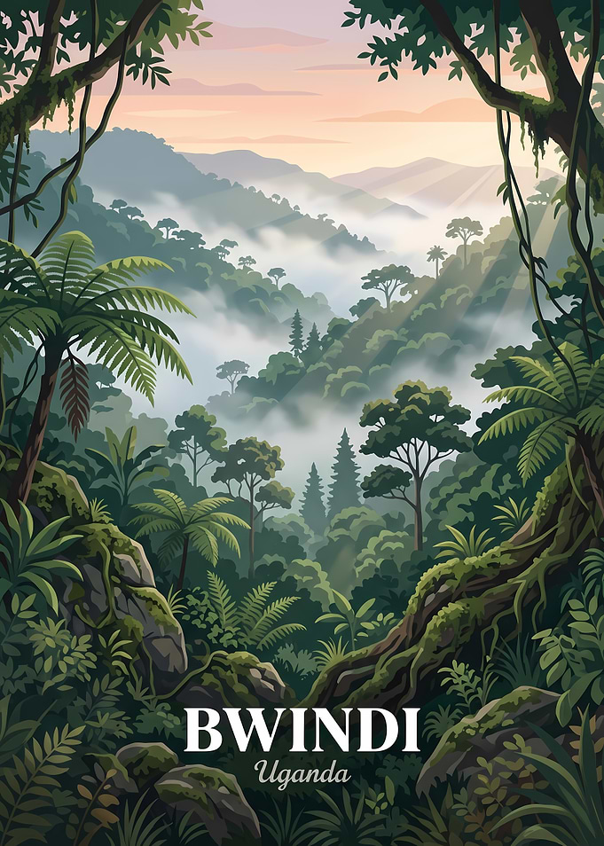 Bwindi Impenetrable Forest Uganda Travel Poster