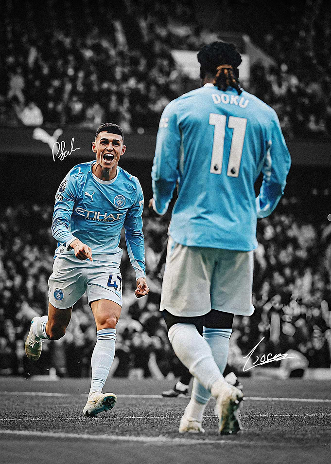Phil Foden and Jeremy Doku Celebration