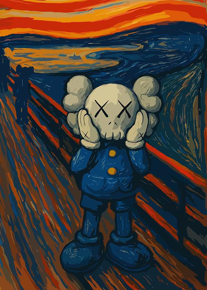KAWS The Scream Parody Art