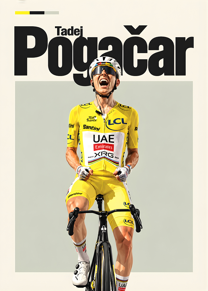 Tadej Pogačar Tour de France Poster