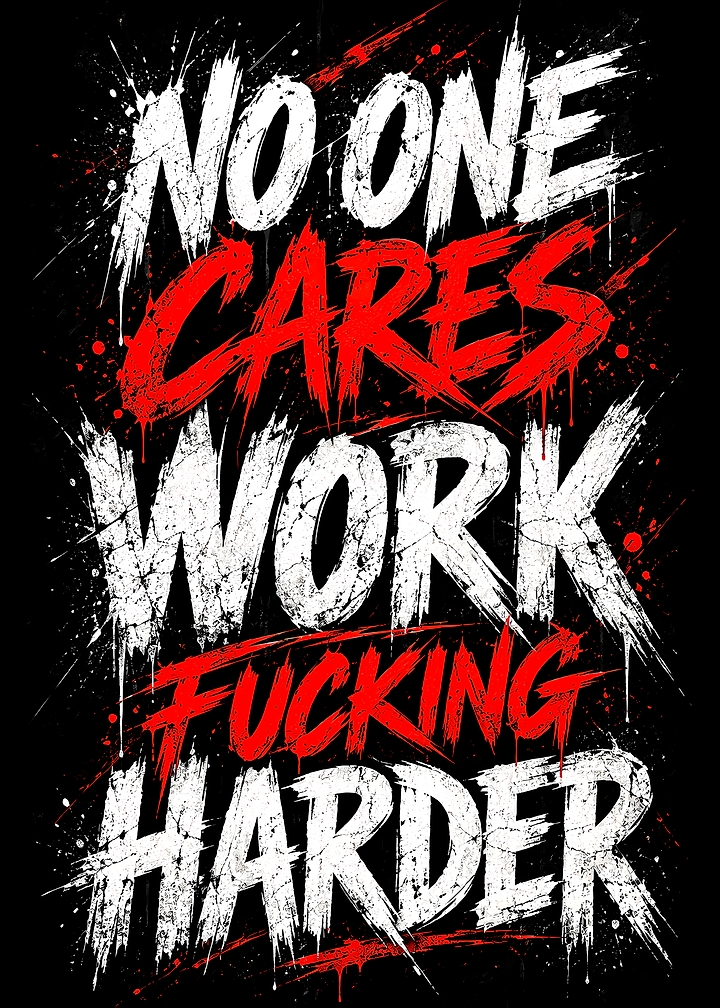 No One Cares Work Harder Poster