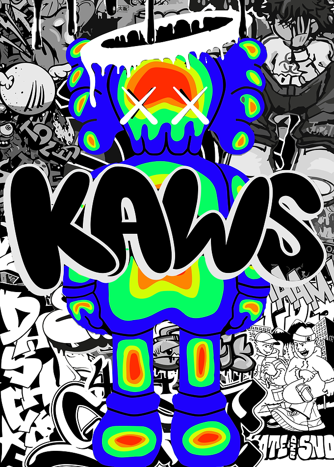 KAWS Thermal Style Graffiti Art