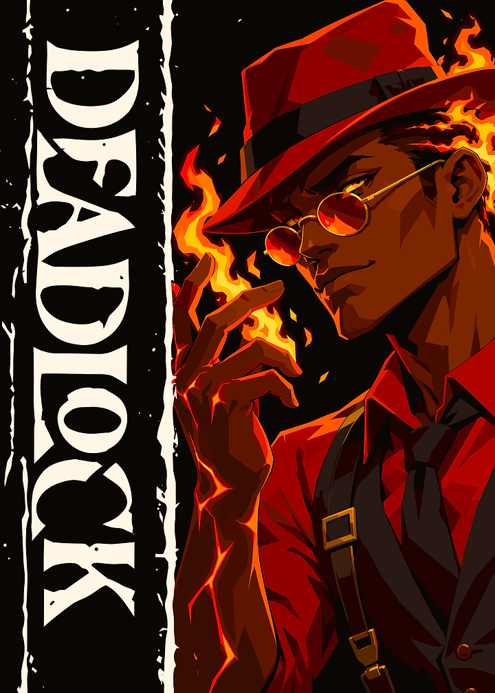 Infernus Deadlock Character Art Poster