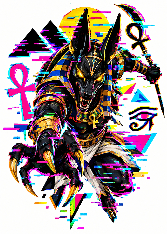 Glitch Art Anubis Egyptian God