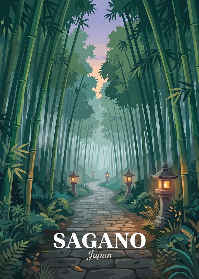 Sagano Bamboo Forest Travel Poster