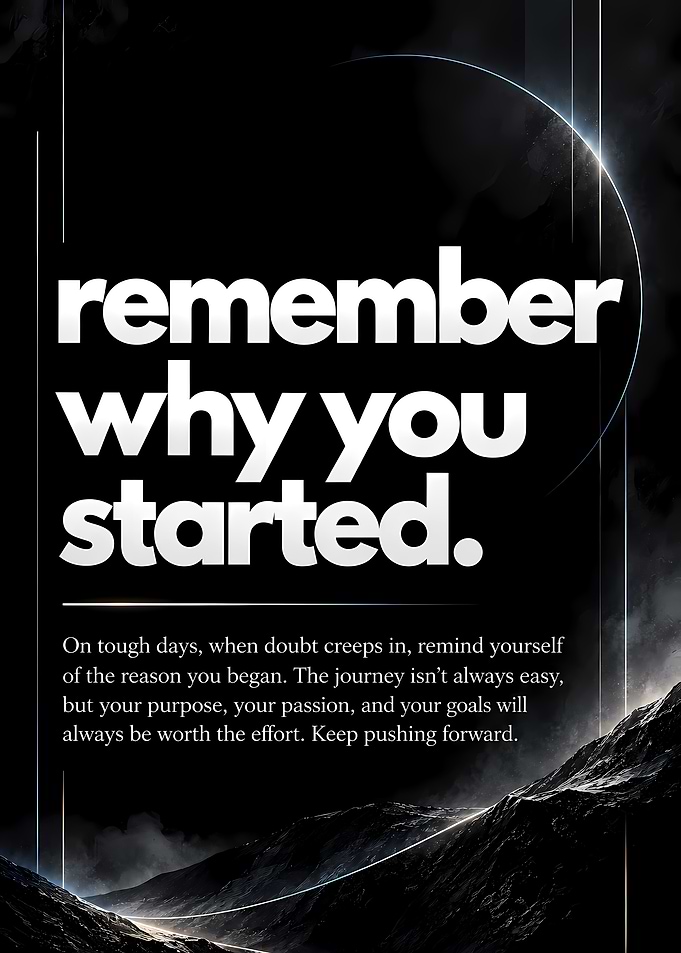 Remember Why You Started Motivational Poster