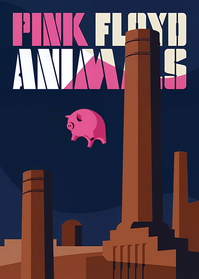 Pink Floyd Animals Album Art Poster