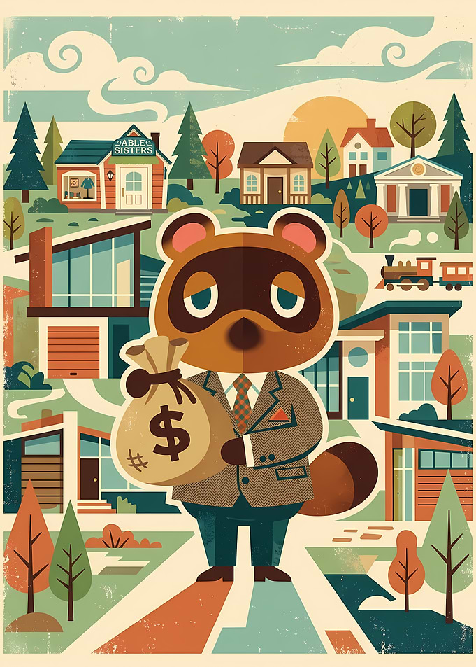 Tom Nook Animal Crossing Poster