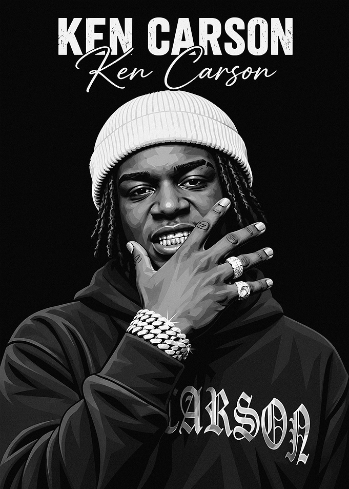 Ken Carson Black and White Portrait