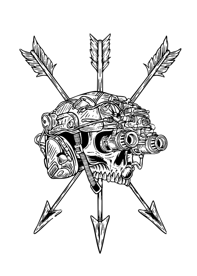 Tactical Skull with Night Vision Goggles