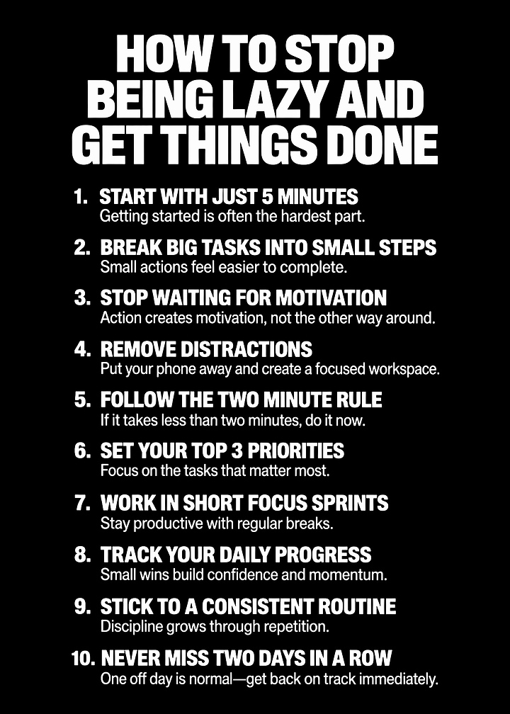 How to Stop Being Lazy Poster
