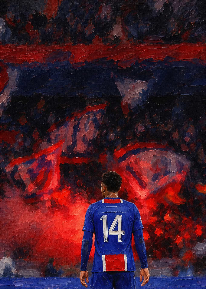 Soccer Player Standing Before Crowd