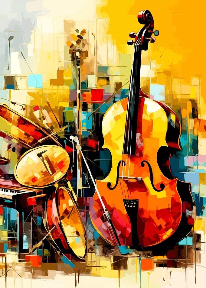 Abstract Musical Instruments Painting