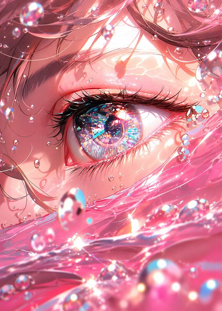 Pink Waves - Anime Eyes