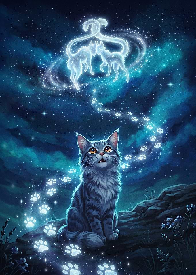 Star Cat Cosmic Fantasy Art