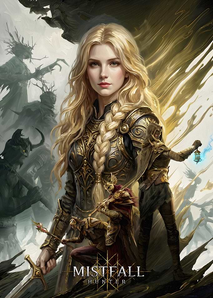 Mistfall Hunter Fantasy Game Poster