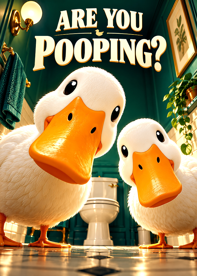 Are You Pooping? Funny Duck Poster